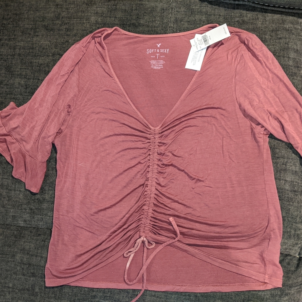 American Eagle Ruched Top